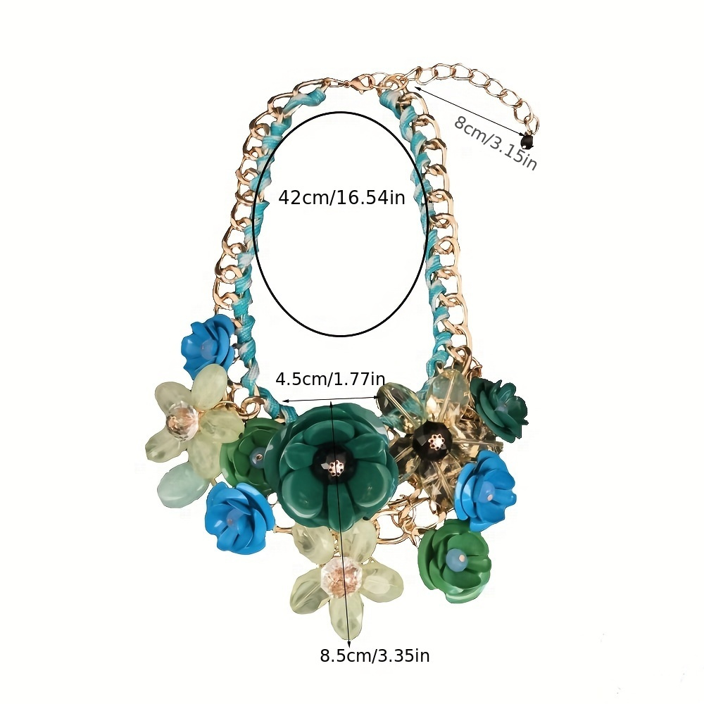 Boho Braided Rope Flower Pendant Necklace